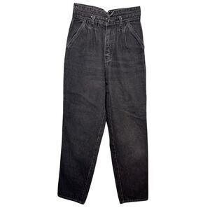 Vintage 80's Gitano Jeans Black Denim High Rise Tapered Fit Size 5/6 JR